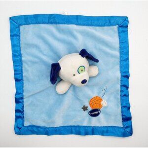 Circo Blue Sports Dog Baby Lovey Plush Satin Security Blanket Soother Toy 14"